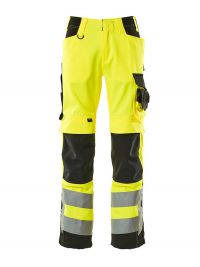 Strapazierfähige Warnschutzhose in Gelb-Schwarz